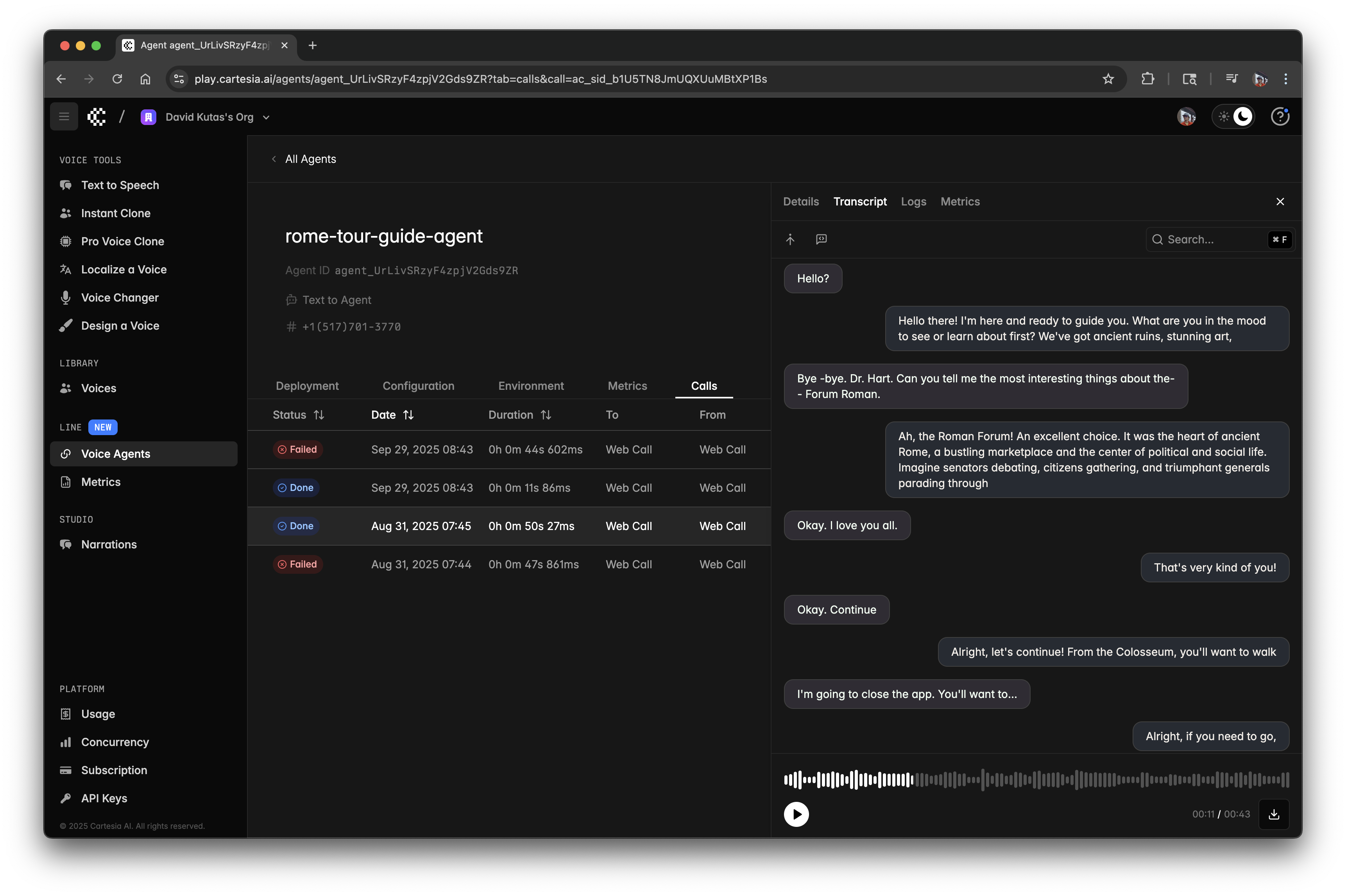 Cartesia Agents Platform